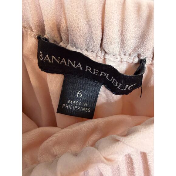 Banana Republic Skirt Sz 6 Light Pink Pleated Preppy Classy Stretchy Waist Band - Picture 4 of 5